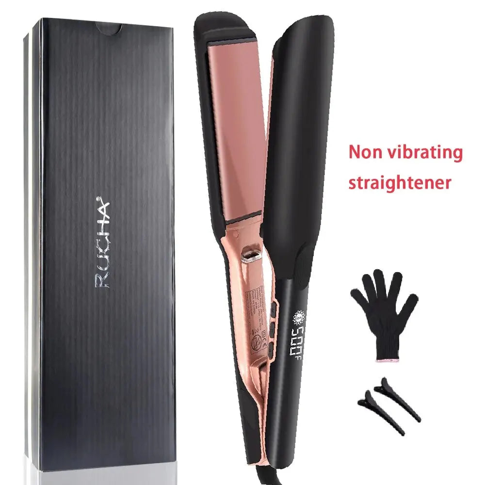 500F Hair Straightener High Temperature Flat Irons Wide Plate Plasma Ions for Keratin Treatment Frizzy Hair Recovers Damaged