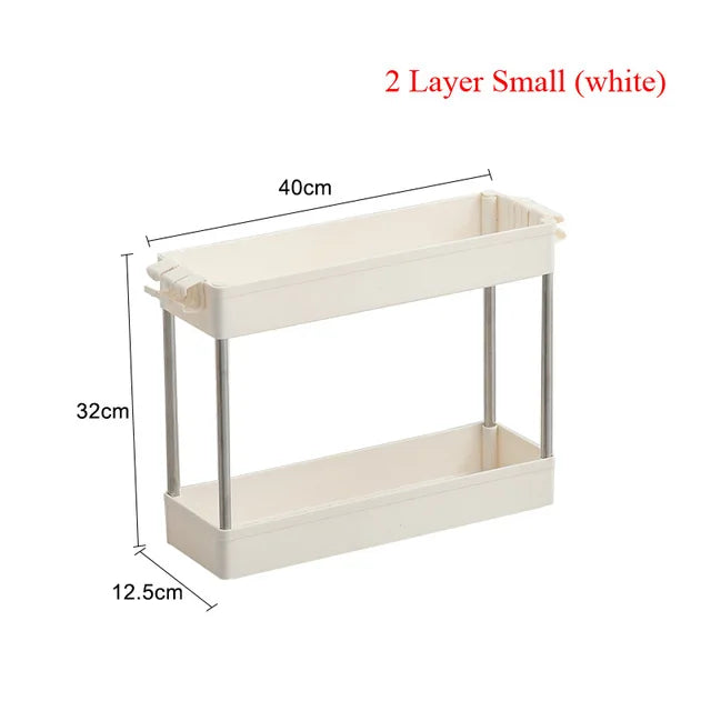 4 Layer Gap Holder Kitchen Storage Rack Fridge Side Shelf Removable with Wheels Bathroom Organizer Space Saving Shelf