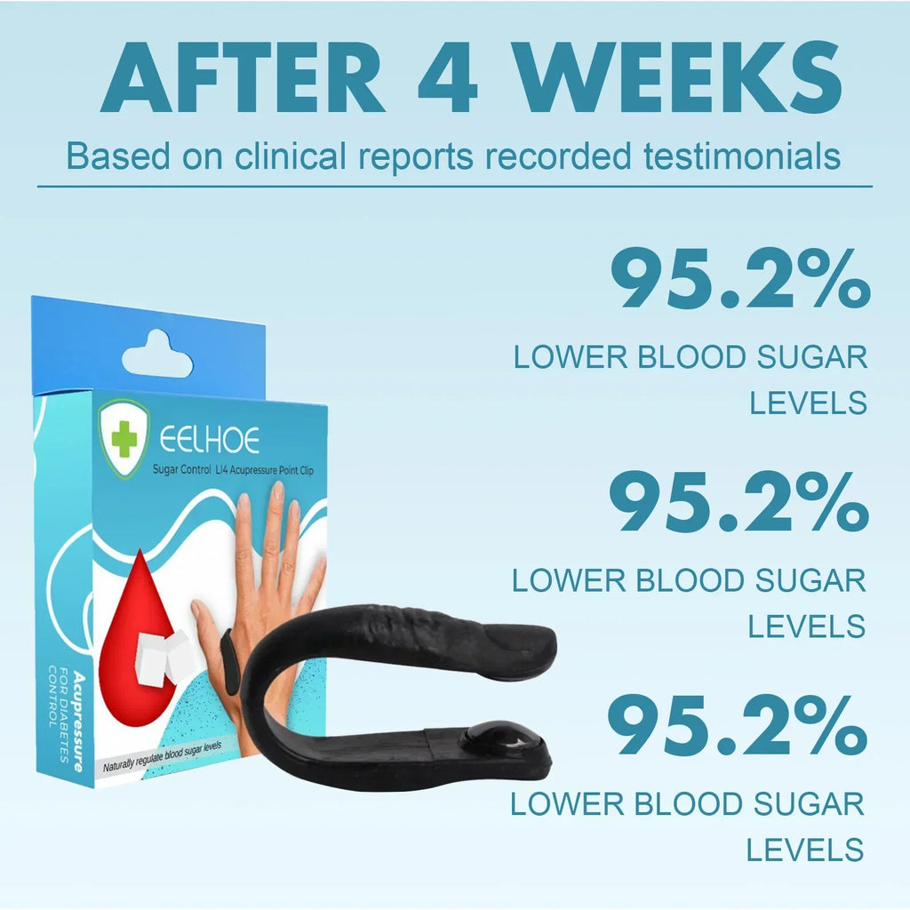 Sugar Control Acupressure Point Clip for Diabetic Treatment Blood Glucose Relief Balance Relaxation Tension Anxiety Health Care