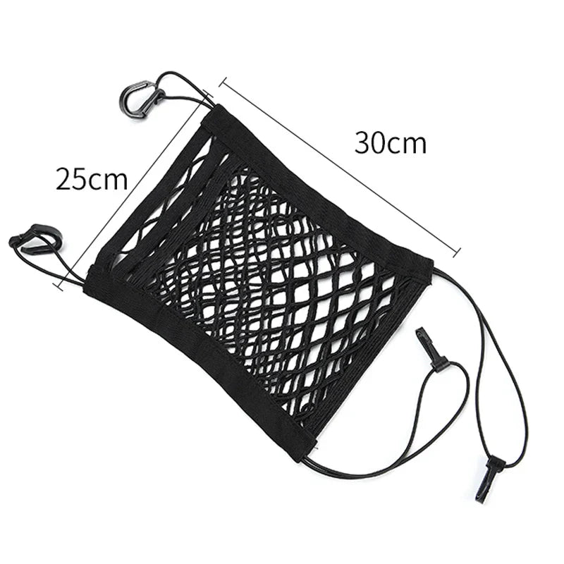 Car Seats Center Organizer Net Universal Auto Accessories Car Storage Net Bag Between Seats Elastic Storage Fences Partition