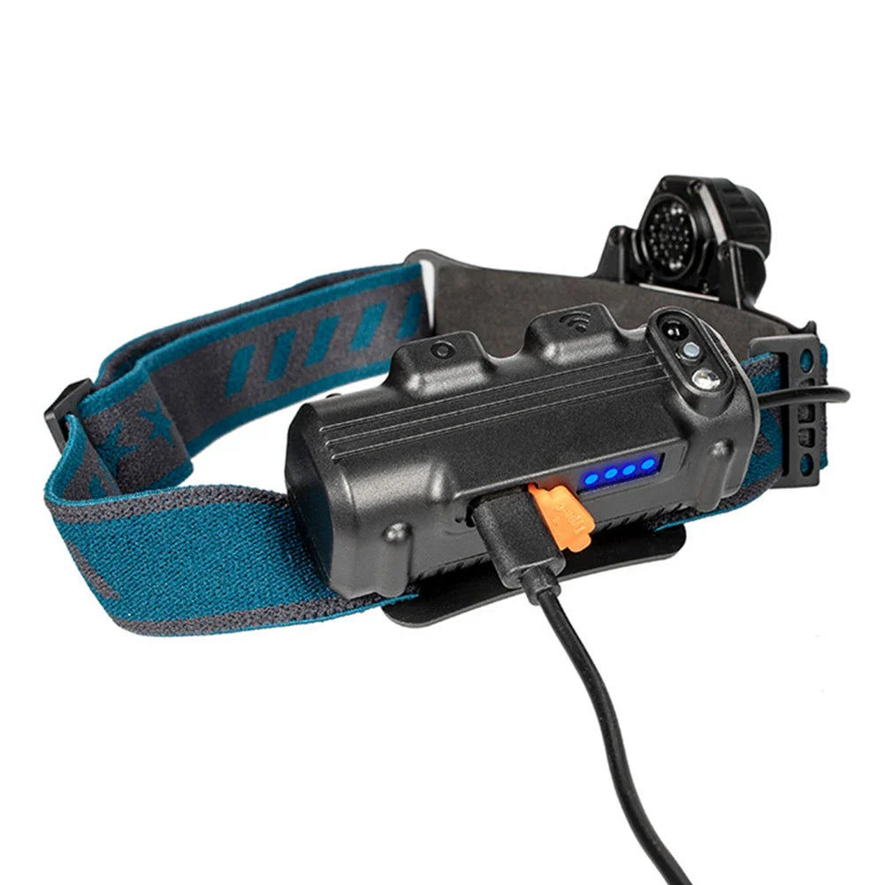 XPG+COB LED Zoom Induction Headlamp USB Rechargeable Powerful Head Flashlight Power Display Camping Headlight for Hiking Fishing