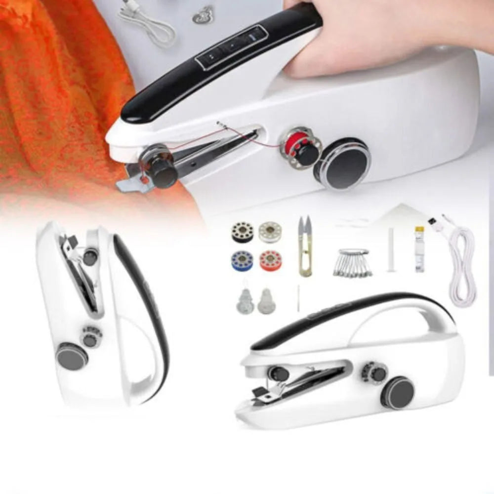 New Single Thread Stitching Electric Sewing 2 Speed Portable Sewing Machine Handheld Crafting Mending Machine