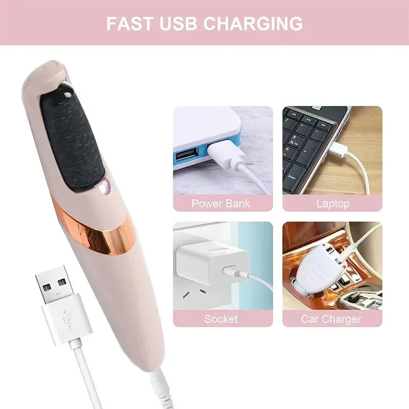 Rechargeable  Electric Callus Remover for Feet 、Portable Foot Callus Remover Waterproof Profess Pedicure Foot File Pedicure Tool