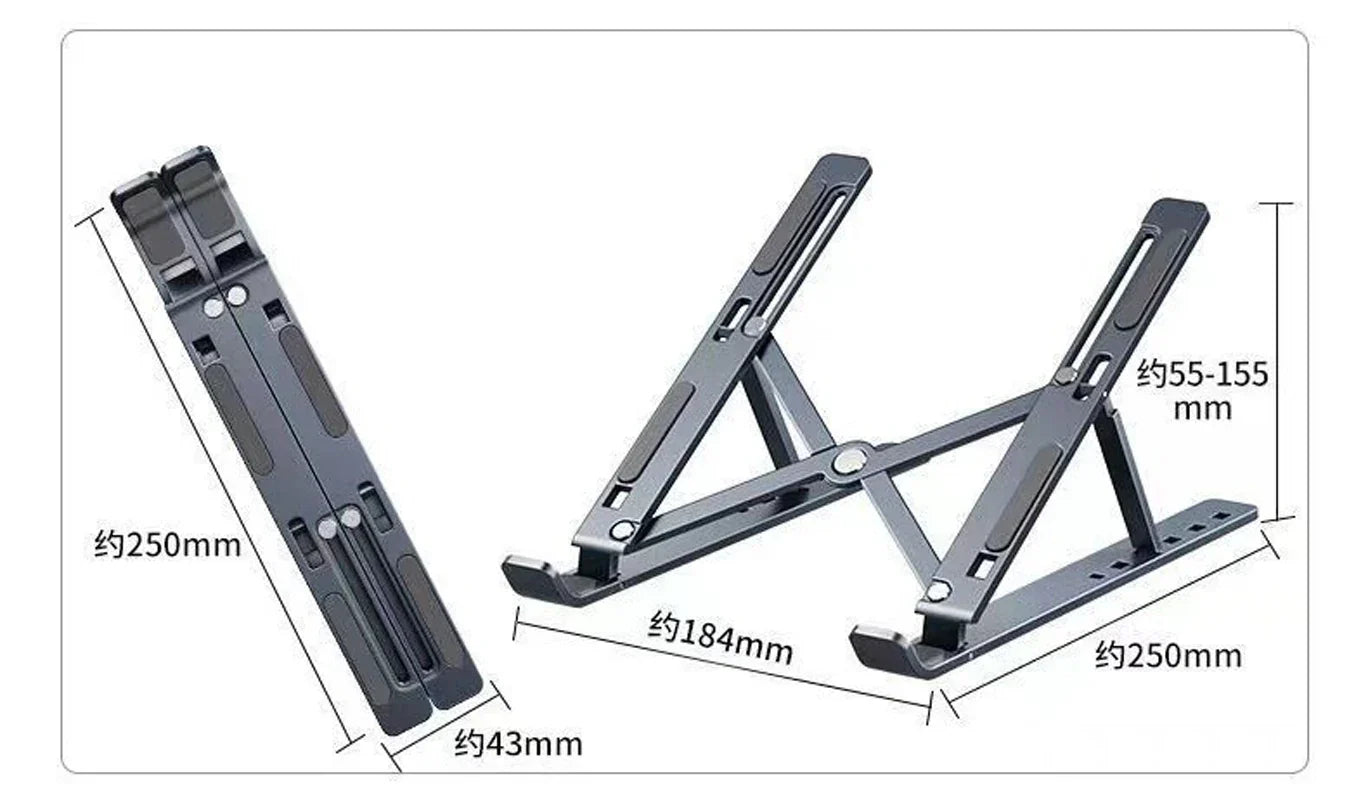 Free Shipping Laptop Stand Aluminum Alloy Computer Desktop Tablet Stand  Folding And Lifting Portable Heat Dissipation Bracket