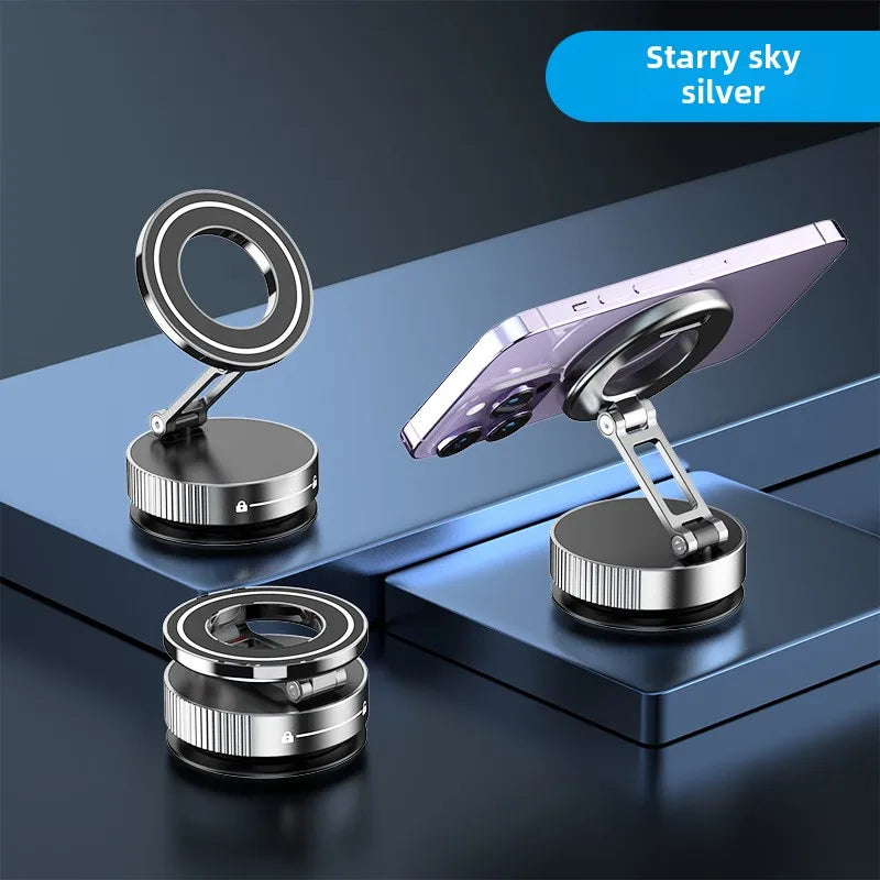 Vacuum Magnetic Car Phone Holder Foldable Suction Cup Mirror Gym Bath Shower Stand for IPhone 16 15 14 13 12 11 Xiaomi Samsung