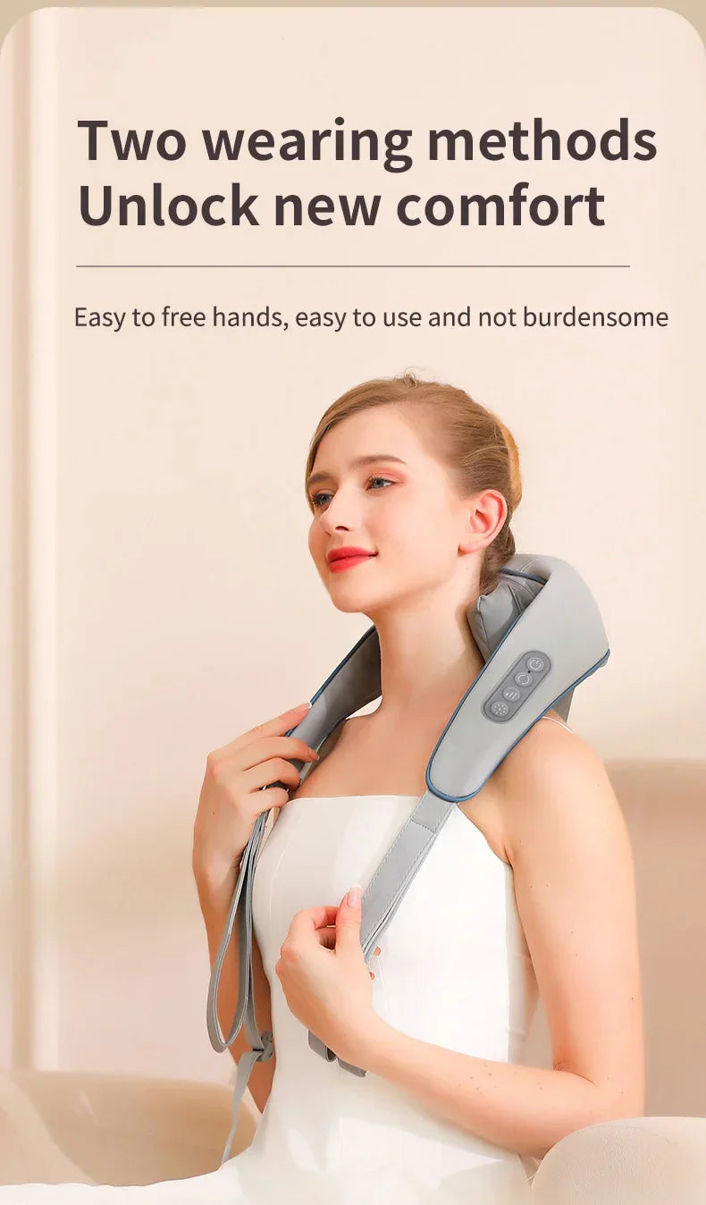 Electric Neck Massager Wireless health care Neck Shoulder Kneading 3D Massage Pillow Cervical Back Muscle Relaxing Massage Shawl