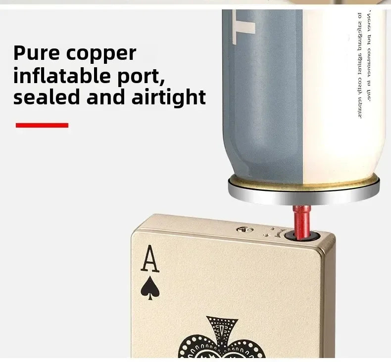 Creative Playing Cards Ace of Spades Lighter Butane Windproof Straight Metal Lighter Metal Fun Gift for Men Smoking Accessories