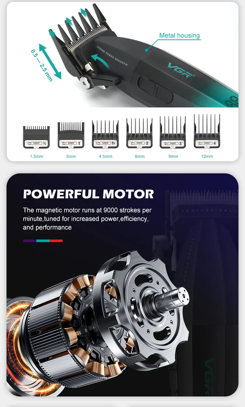 VGR 003 Clipper 906 Hair Cutting Machine High Quality 308 Hair Clipper Professional Set Vgr 003 9000 Rpm 45