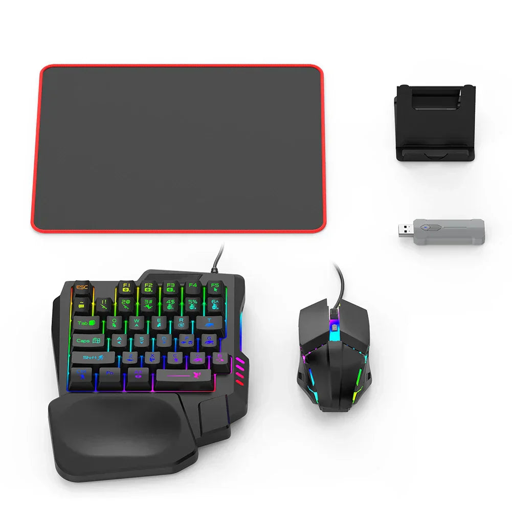 5 in 1 Mouse Keyboard Adapter Converter Bluetooth-Compatible 5.3 for PUBG Gaming Keyboard and Mouse Combo for Gamer Accessories