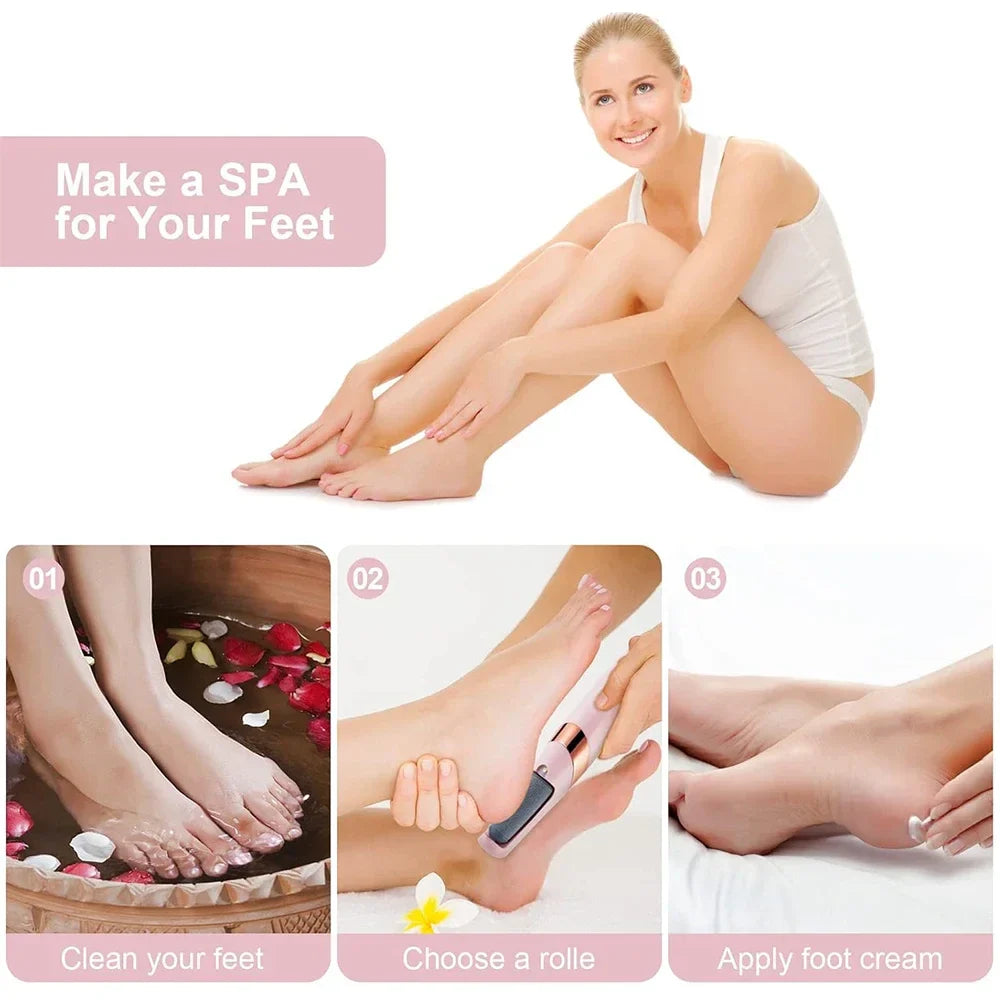 Rechargeable  Electric Callus Remover for Feet 、Portable Foot Callus Remover Waterproof Profess Pedicure Foot File Pedicure Tool