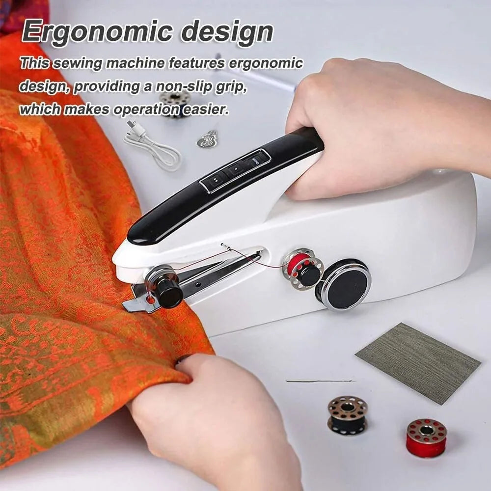 New Single Thread Stitching Electric Sewing 2 Speed Portable Sewing Machine Handheld Crafting Mending Machine
