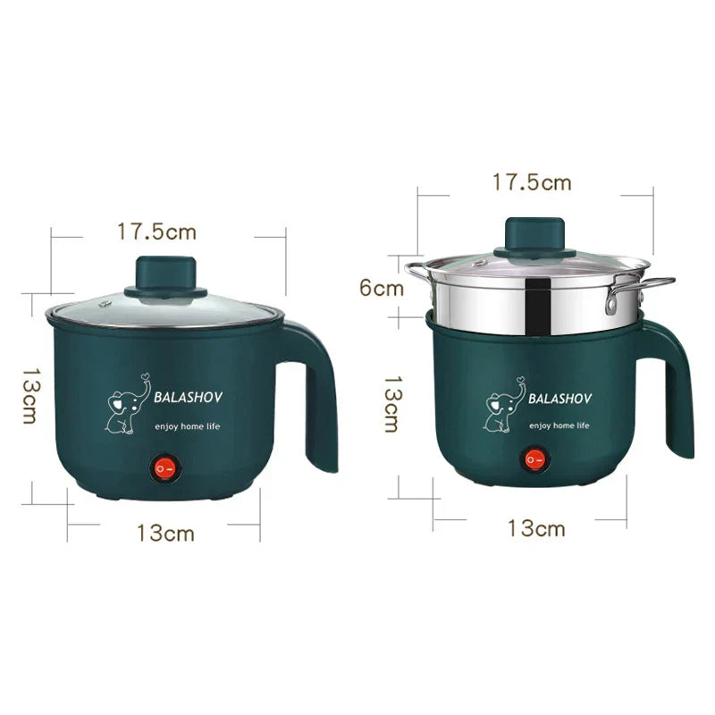 Mini Electric Cooker For Home Kitchen 2 People Food Noodle Single/Double Layer Multifunction Non-stick Pan steam Cooking Machine
