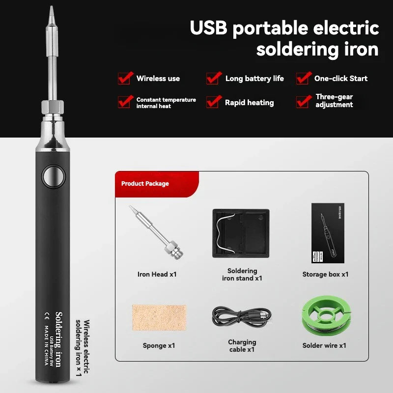 USB Soldering Iron Wireless Charging Electric Solder Iron 5V 8W Fast Charging Lithium Rechargeable Portable Repair Welding Tools