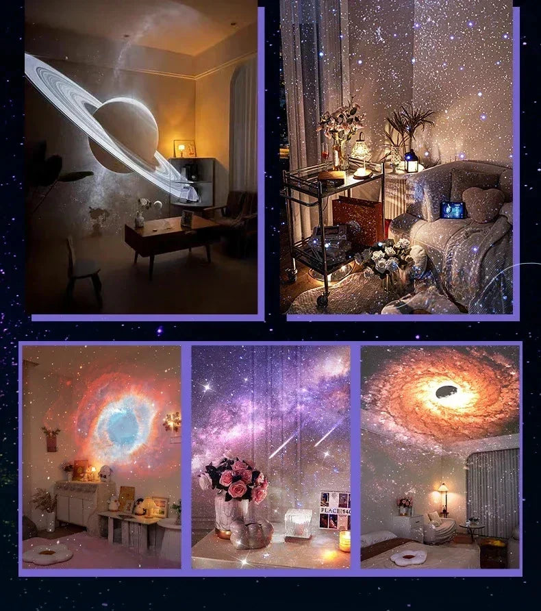 Meteor Star Projector, Galaxy Projector for Bedroom, LED Night Light Aurora Projector with BT Speaker, White Noise, Timer Gifts