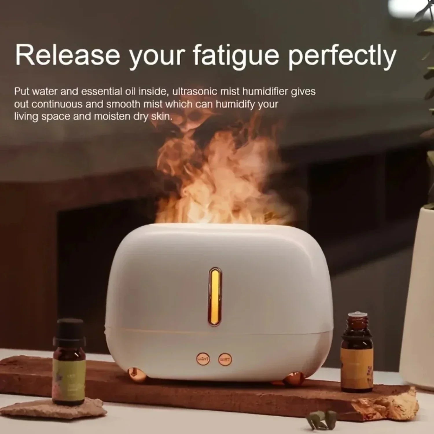 ‌2025 New USB Essential Oil Diffuser - Flame LED Humidifier for Baby Room, Office Desk, Gift Idea