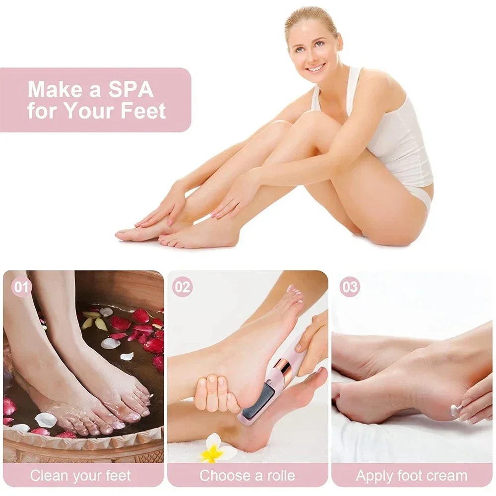Rechargeable  Electric Callus Remover for Feet 、Portable Foot Callus Remover Waterproof Profess Pedicure Foot File Pedicure Tool