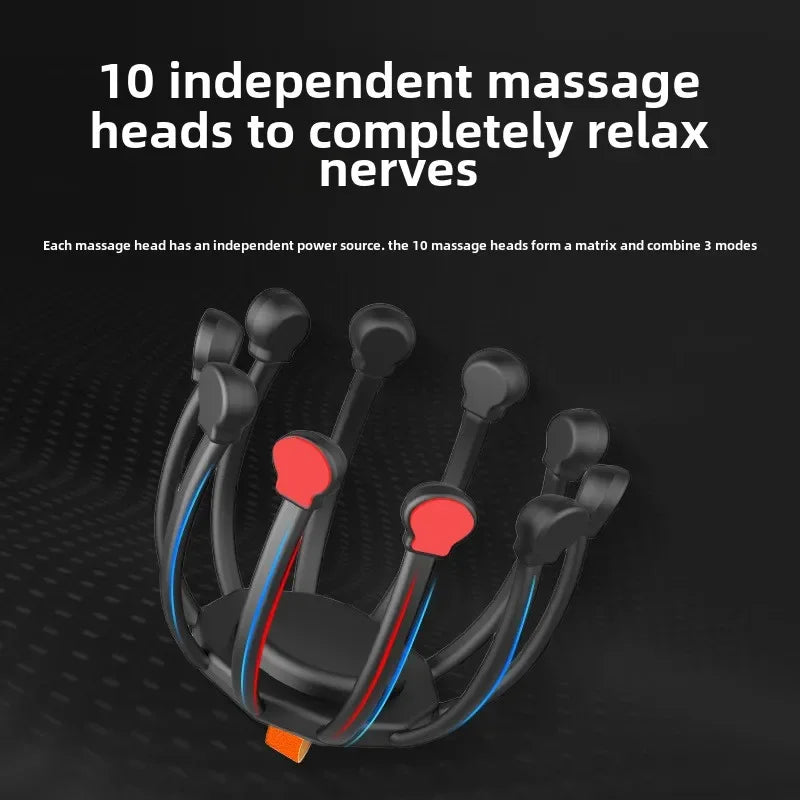 Head Massager Octopus Electric Household Decompression Massage Claw Fully Automatic Portable Relaxation Vibration