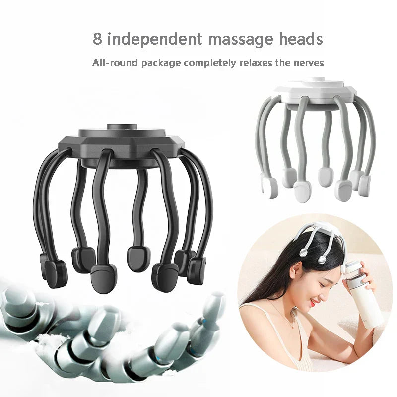 Electric Head Massager Scalp Hair Growth Head Relax Stress Relief Head Scratcher Scalp Stimulation Massage Claw Health Care