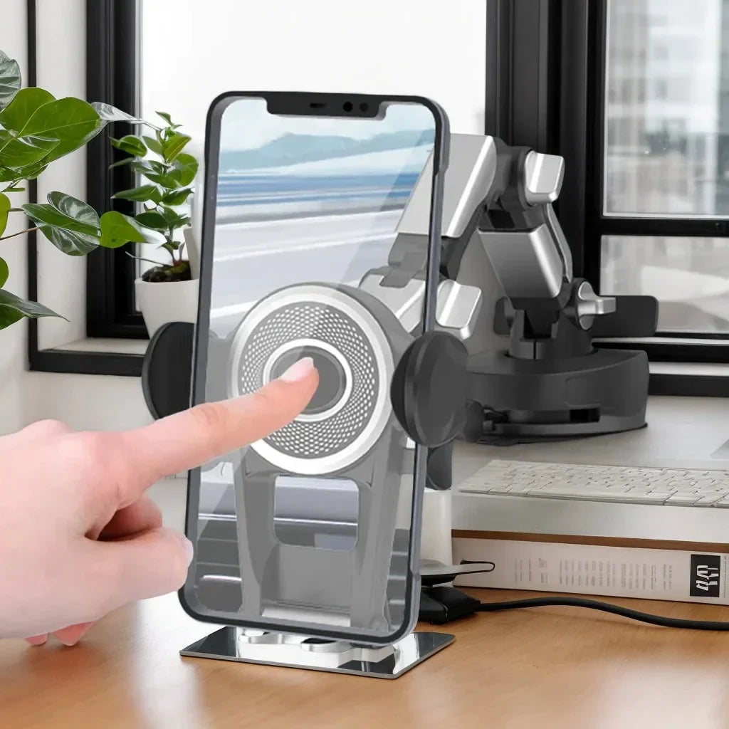 Left & Right Adjustable Rotating Car Phone Stand – Desktop & Navigation Phone Holder Accessory