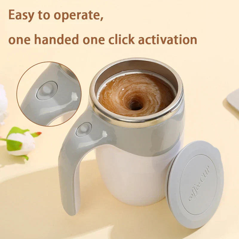 Automatic Stirring Coffee Mug Magnetic Electric Stainless Steel Self Mixing Coffee Tumbler Rotating Home Office Travel
