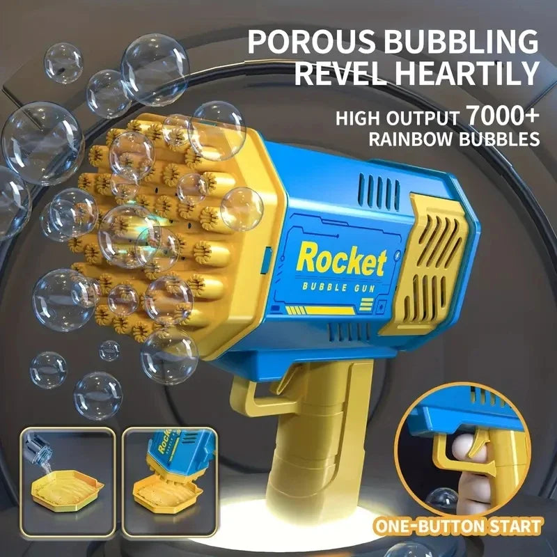 69 Hole Rocket Launcher Handheld Portable Electric Automatic Bubble Gun for Boys and Girls （Without Bubble Water）