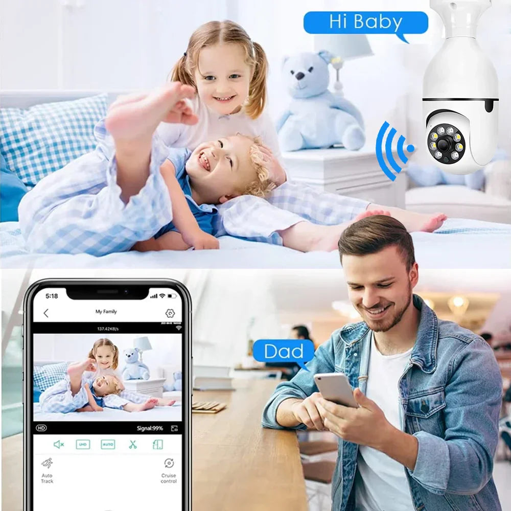 Intelligenc A6 Bulb Camera High-Definition Night Vision Security Monitoring 360 Degree Panoramic Indoor Wireless Wifi Camera E27