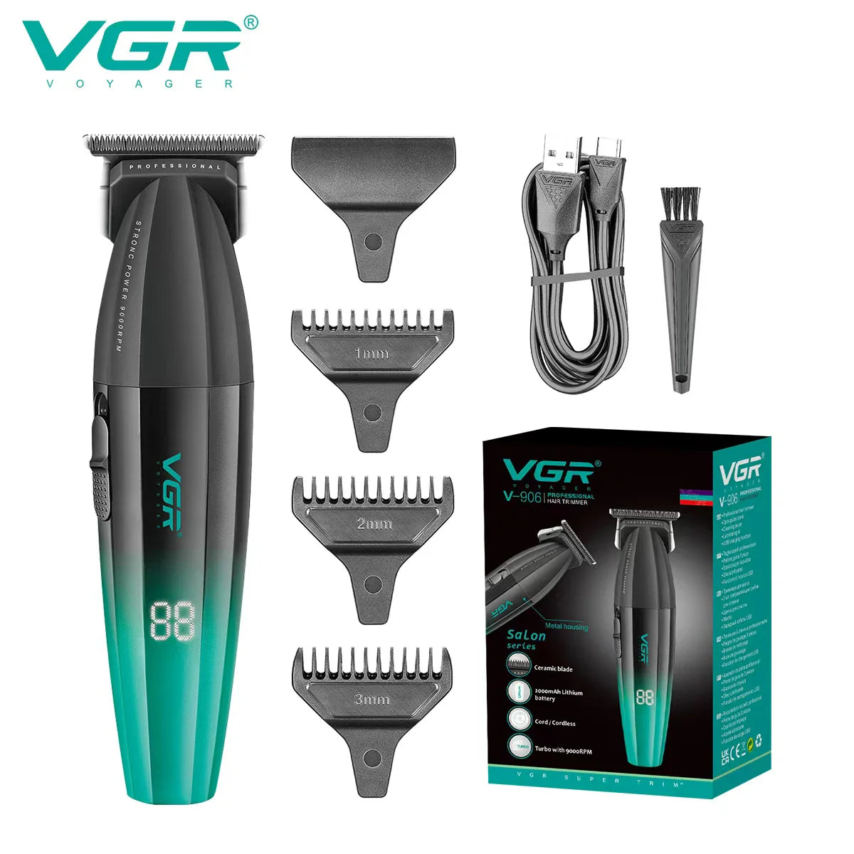 VGR 003 Clipper 906 Hair Cutting Machine High Quality 308 Hair Clipper Professional Set Vgr 003 9000 Rpm 45