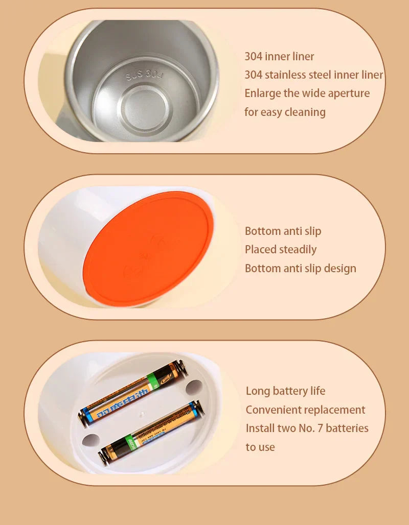 Automatic Stirring Coffee Mug Magnetic Electric Stainless Steel Self Mixing Coffee Tumbler Rotating Home Office Travel