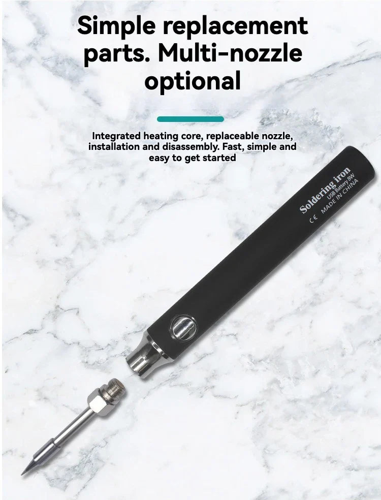 USB Soldering Iron Wireless Charging Electric Solder Iron 5V 8W Fast Charging Lithium Rechargeable Portable Repair Welding Tools