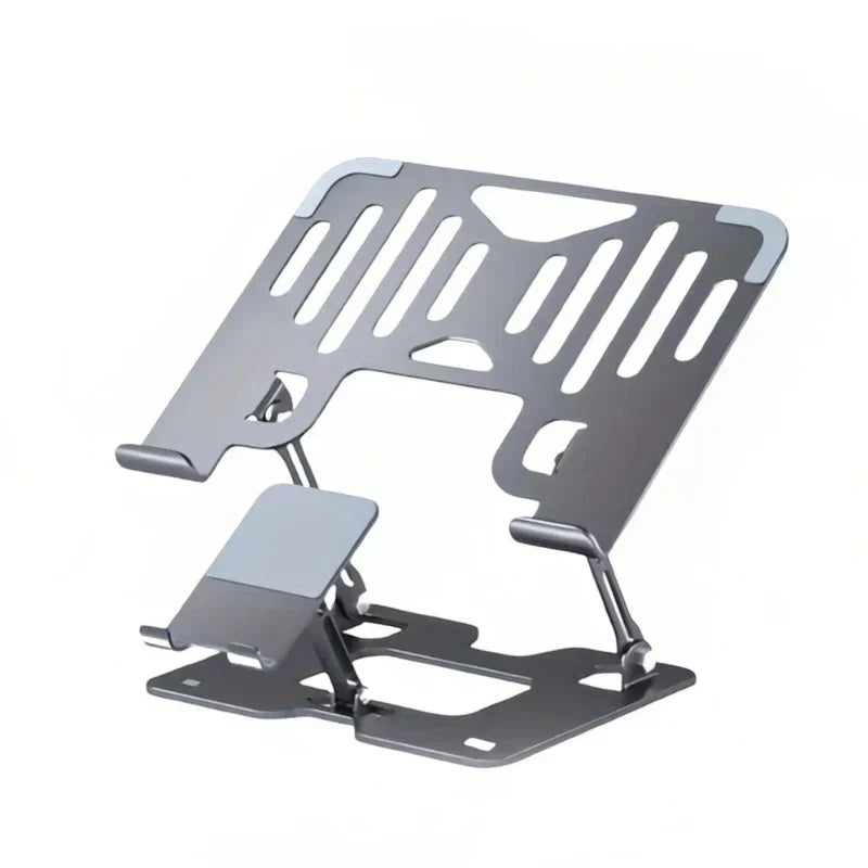 Heat Dissipation and Anti Slip Portable Foldable Dual Axis Adjustable Height Stable Stand for Mobile Phones Laptops and Tablets