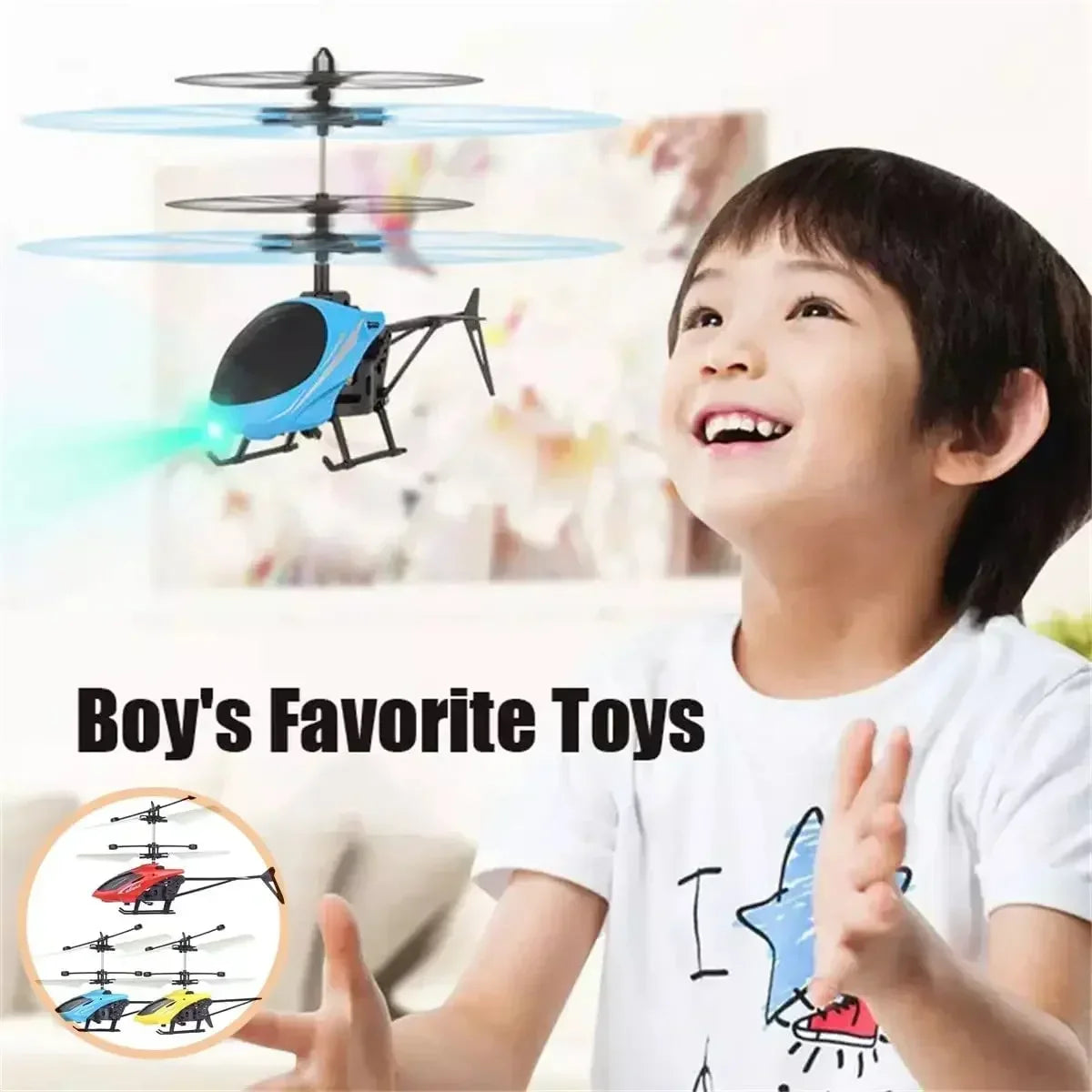 Mini Remote Control Aircraft Helicopter Flying Interaction Gesture Sensing Children Airplane Kids Toy with Flashing Light