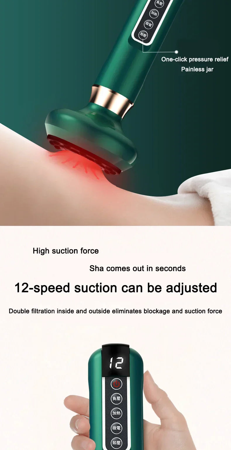 Electric multi-functional heating meridian dredging and absorbing device intelligent negative pressure heat compressor