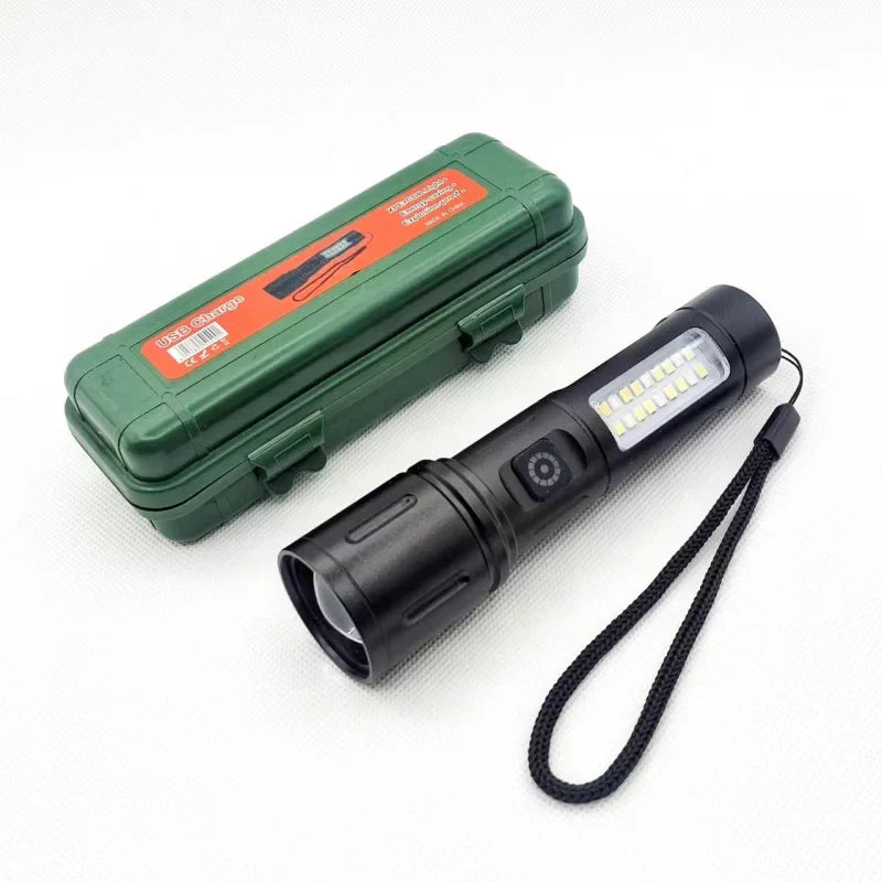 White Laser Long-Range Flashlight Aluminum Alloy High-Intensity Zoom Lighting Torch Multi-Functional Work Light