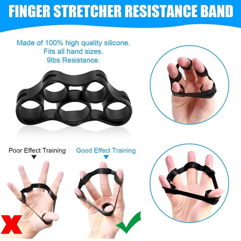 Grip Strength Trainer 6 Pack Forearm Strengthener Finger Stretcher Finger Exerciser Hand Gripper Strength Ring & Stress Ball