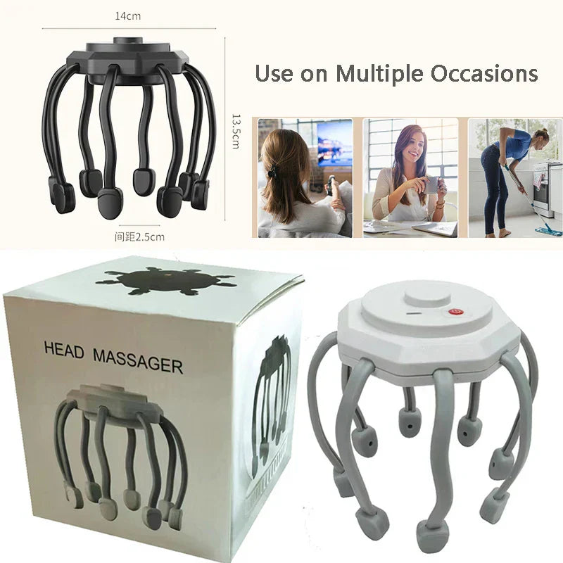 Electric Head Massager Scalp Hair Growth Head Relax Stress Relief Head Scratcher Scalp Stimulation Massage Claw Health Care
