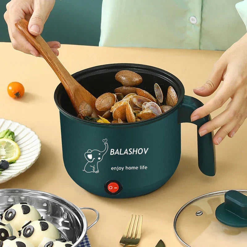 Mini Electric Cooker For Home Kitchen 2 People Food Noodle Single/Double Layer Multifunction Non-stick Pan steam Cooking Machine