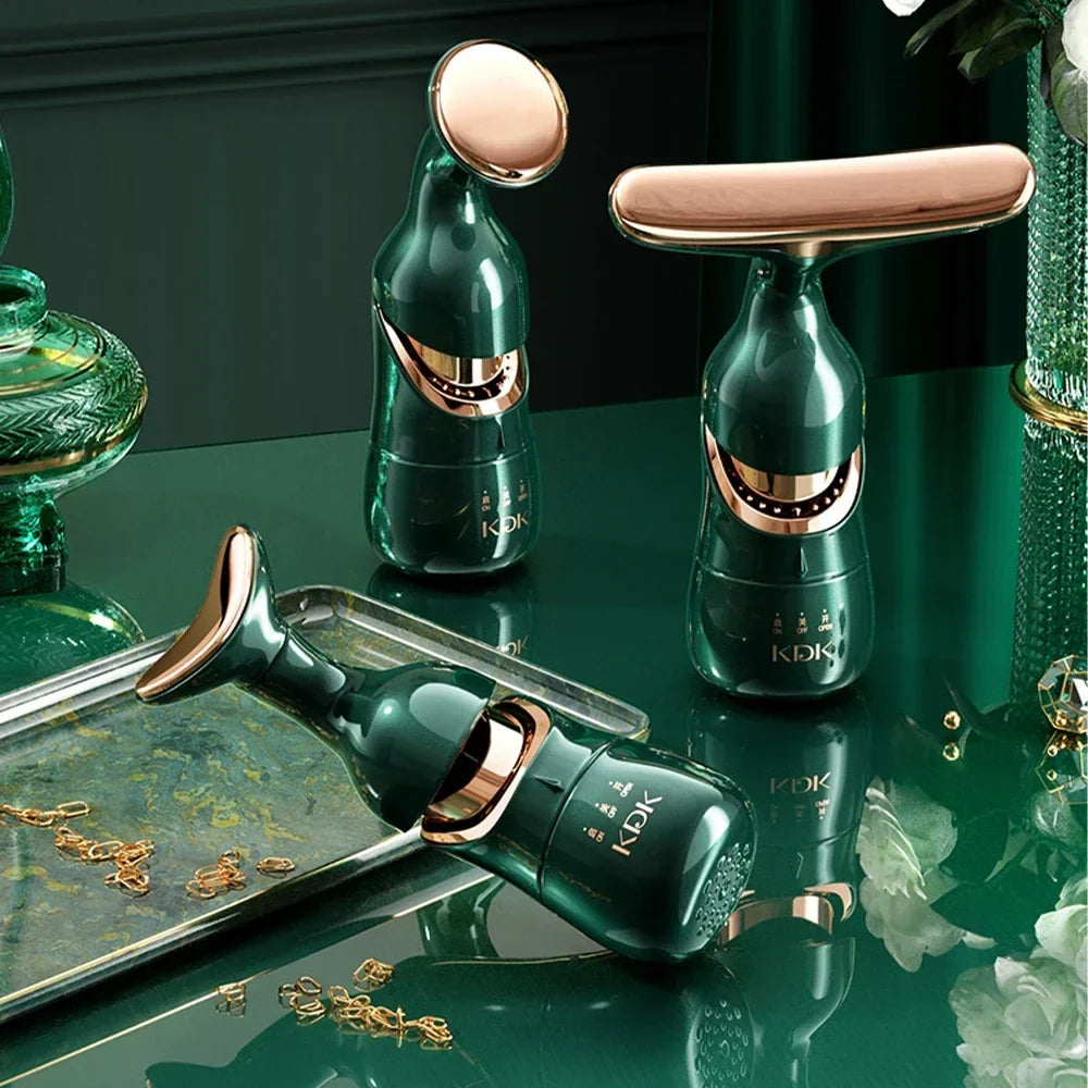 3-in-1 EMS Facial Lifting Device - Skin Tightening Wrinkle Reduction & Anti-Aging for Neck/Eye/Face Care Massage Roller