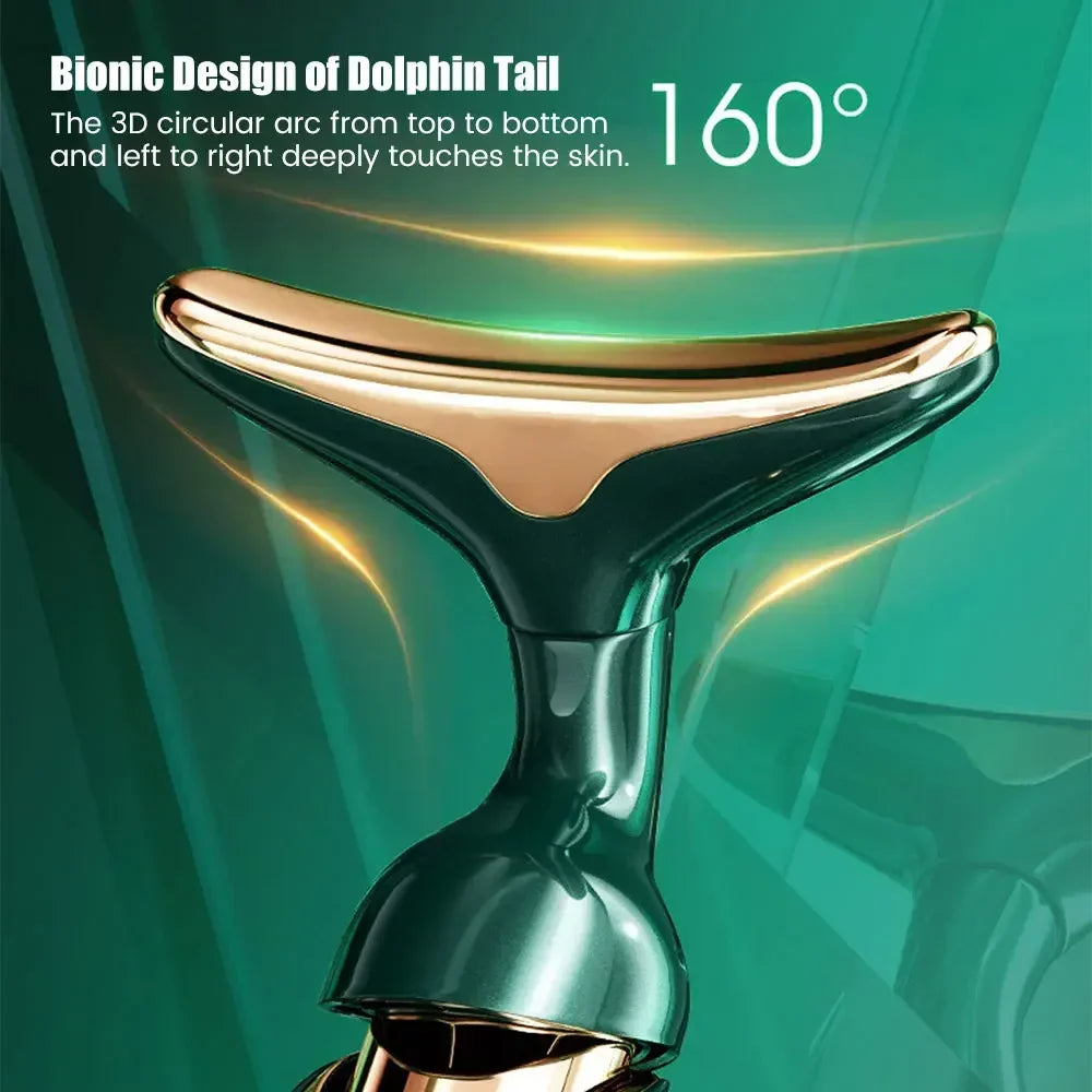 3-in-1 EMS Facial Lifting Device - Skin Tightening Wrinkle Reduction & Anti-Aging for Neck/Eye/Face Care Massage Roller