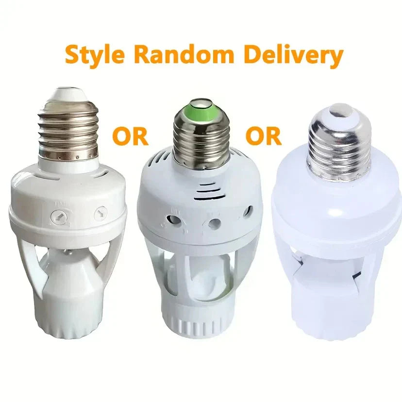 Smart Motion Sensor Light Bulb Holder E27 PIR Induction Sensor Adapter Lamp Base Converter 100~240V Auto ON/OFF Adjustable Delay