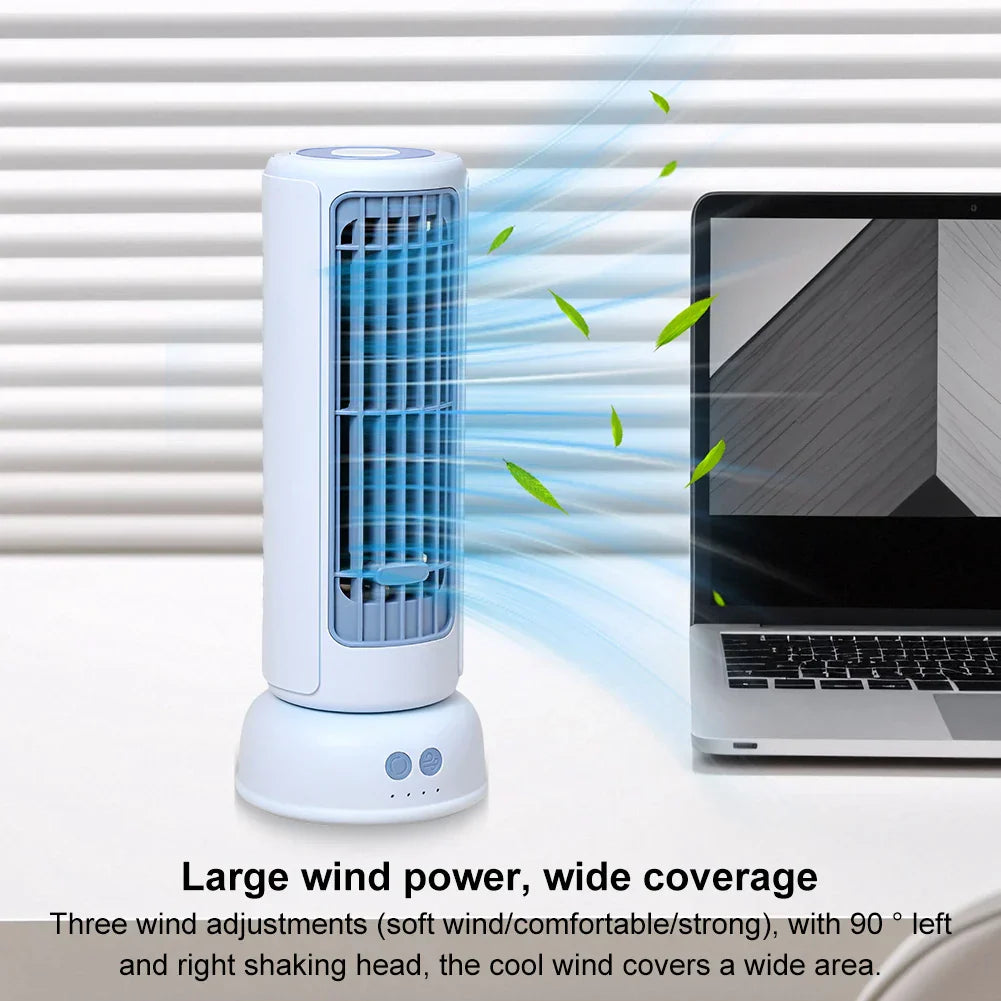 Desktop Mini Tower Fan with 3 Speeds & 90° Oscillation Desk Fan Quiet Cooling Fan Cooler Fan for Home Office Desktop Bedroom