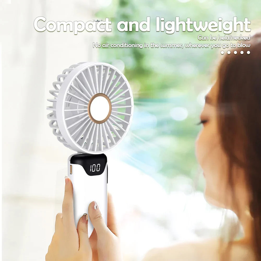 Portable Mini Fan USB Outdoor Handheld Fan with Desktop Phone Holder 3Wind Adjustments Long Working Life Multi-function Mini Fan