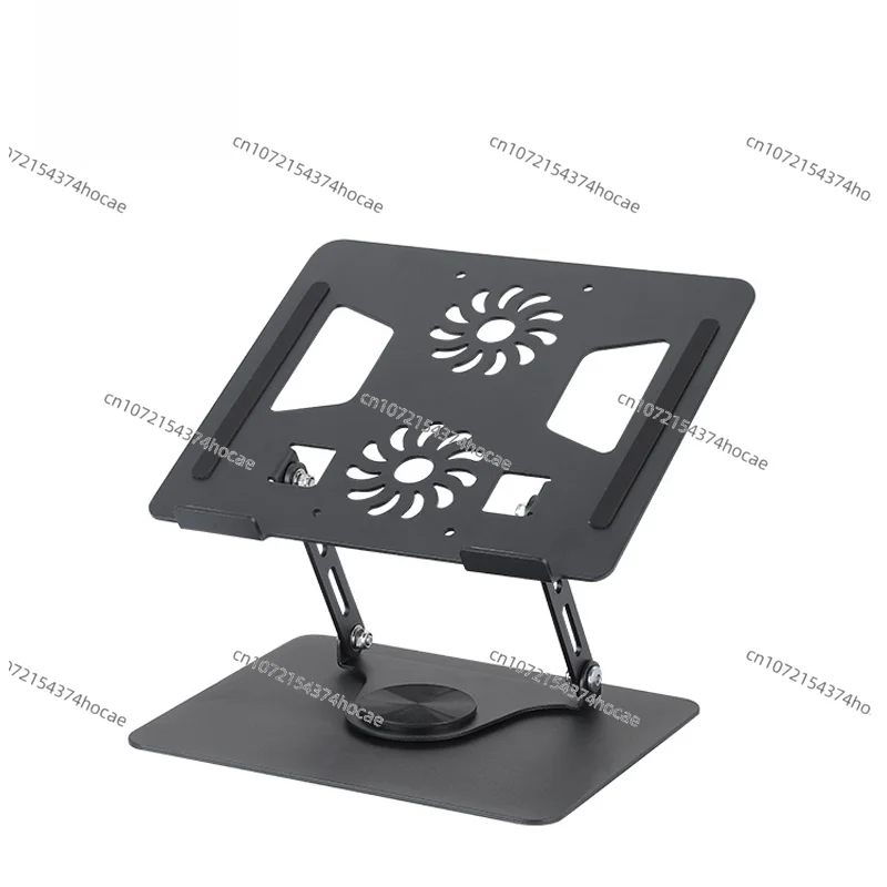 Metal Adjustable Laptop Holder 360 Degree Rotating Laptop Cooling Holder Foldable Laptop Lifter Holder with Dual Fans