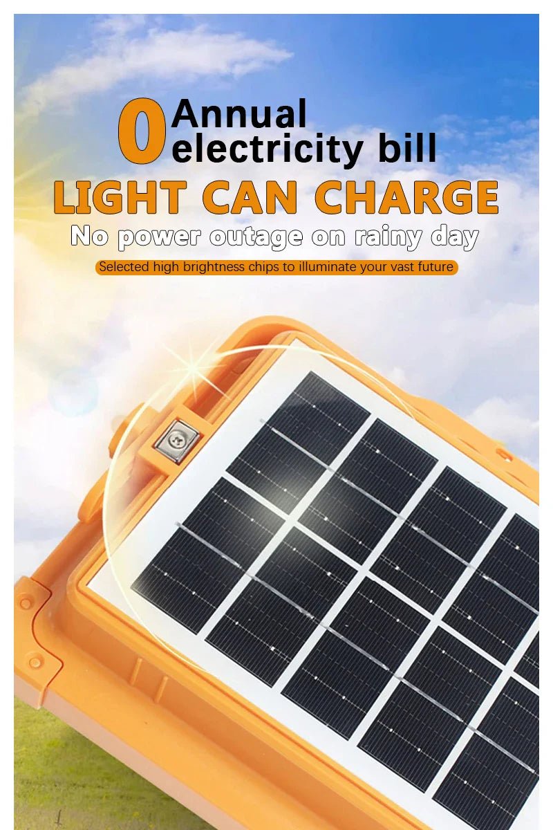 LED Solar Floodlight Outdoor IP66 Waterproof USB Rechargeable Magnet Strong Light Portable Camping Tent Fishing Light Work Light