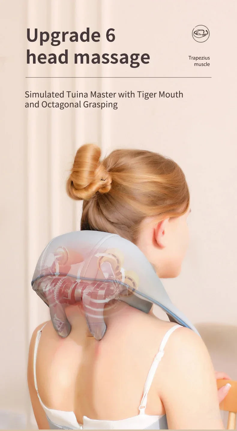 Electric Neck Massager Wireless health care Neck Shoulder Kneading 3D Massage Pillow Cervical Back Muscle Relaxing Massage Shawl