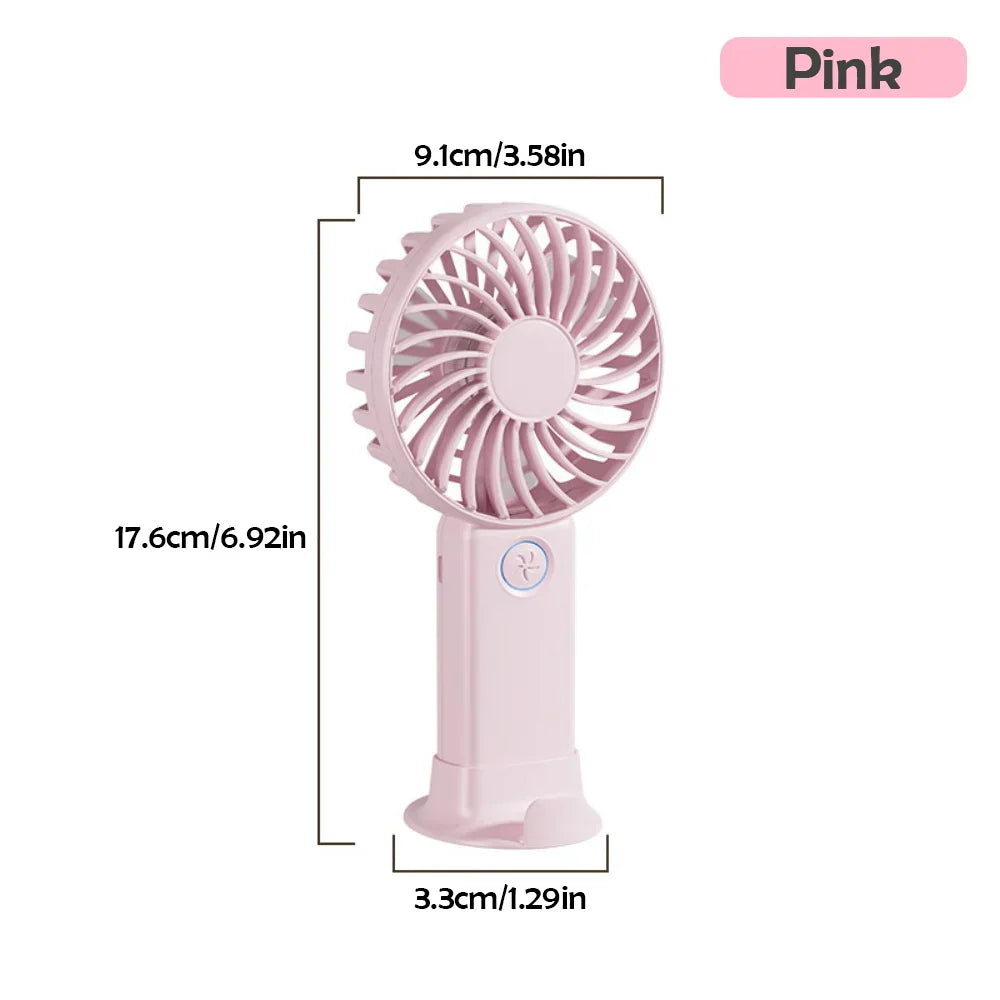 Portable Mini Fan USB Outdoor Handheld Fan with Desktop Phone Holder 3Wind Adjustments Long Working Life Multi-function Mini Fan