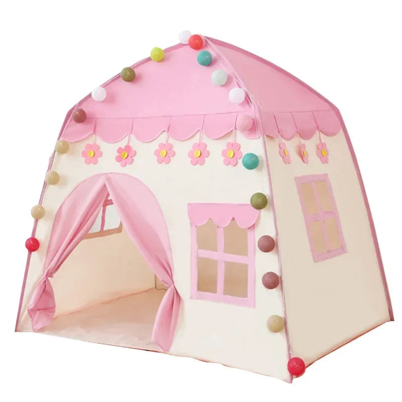 130CM Baby Castle Portable Children's Tent Folding Kids Tents Baby Play House Large Girls Pink Princess Castle Child Room Decor