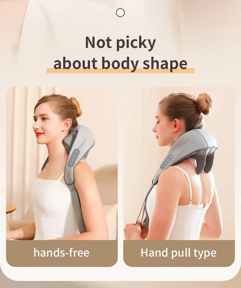 Electric Neck Massager Wireless health care Neck Shoulder Kneading 3D Massage Pillow Cervical Back Muscle Relaxing Massage Shawl