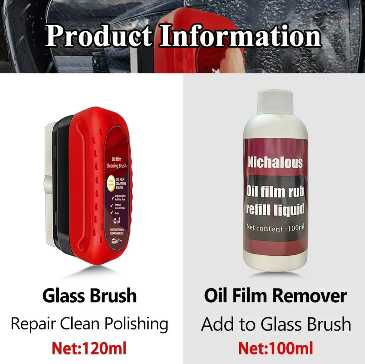 Car Glass Coating Oil Film Clean Brush Rearview Mirrors Anti-fog Rain-proof  Windows Cleaning Glass Repair Lamp Polishing Agent